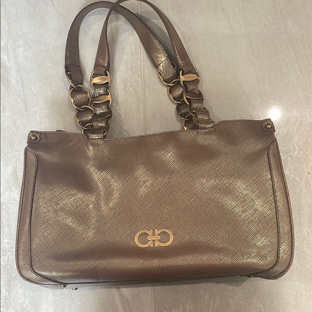 Elegant Brown Ferragamo Tote